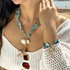 Imitation Pearl Boho Shell Necklace Beads Seashell Choker Vintage Sweater Chain  Women