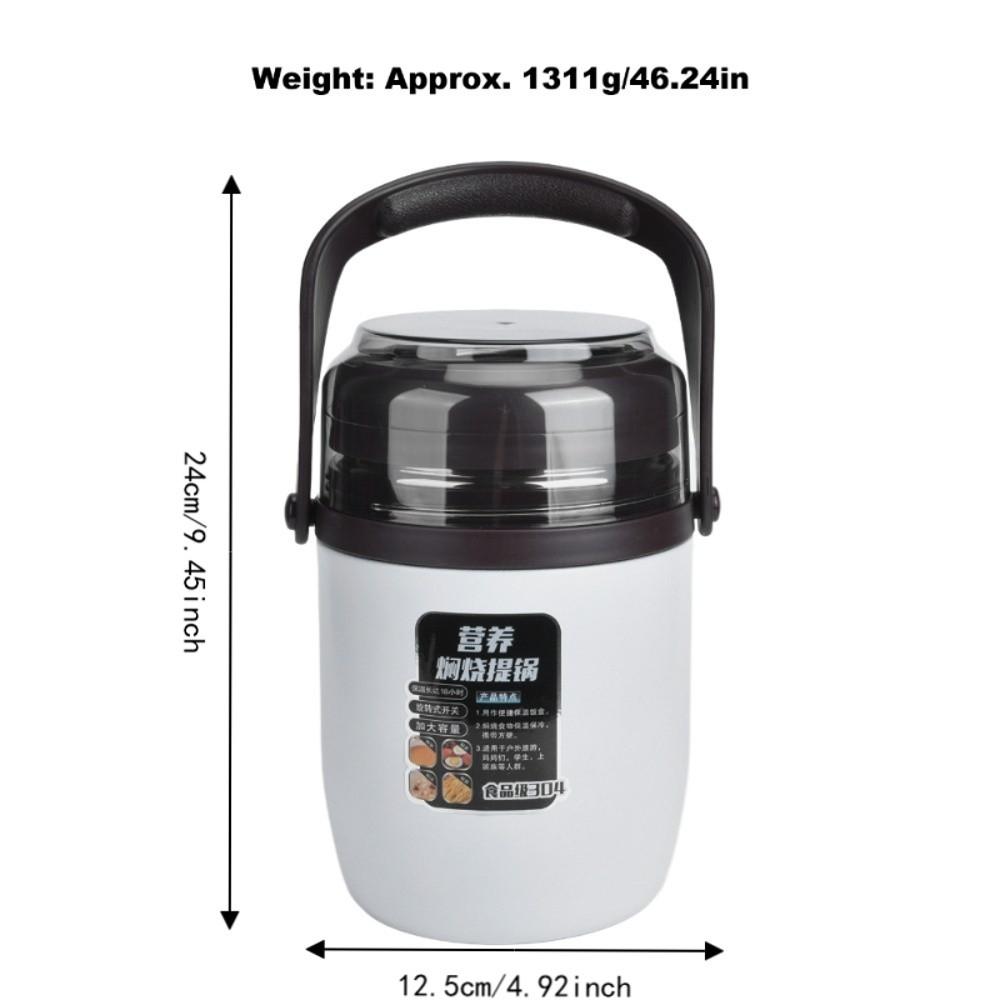 2-Tier Thermal Lunch Box 2L Insulated Lunch Container Insulated Food Container For Office Worker