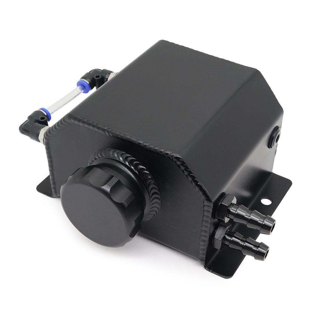 Universal Aluminum Alloy Engine Coolant Radiator Overflow Tank 1000ml/2000ml Square Overflow Tank 1L/2L With Drain Plug