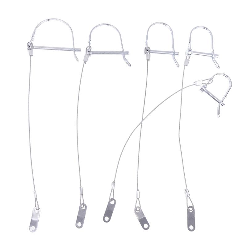 1Pc Stainless Steel Round Arch Wire Shaft Lock Pin With Anti-Lost Rope Coupler Pins Retainer For Farm Trailer Wagon Lawn Garden