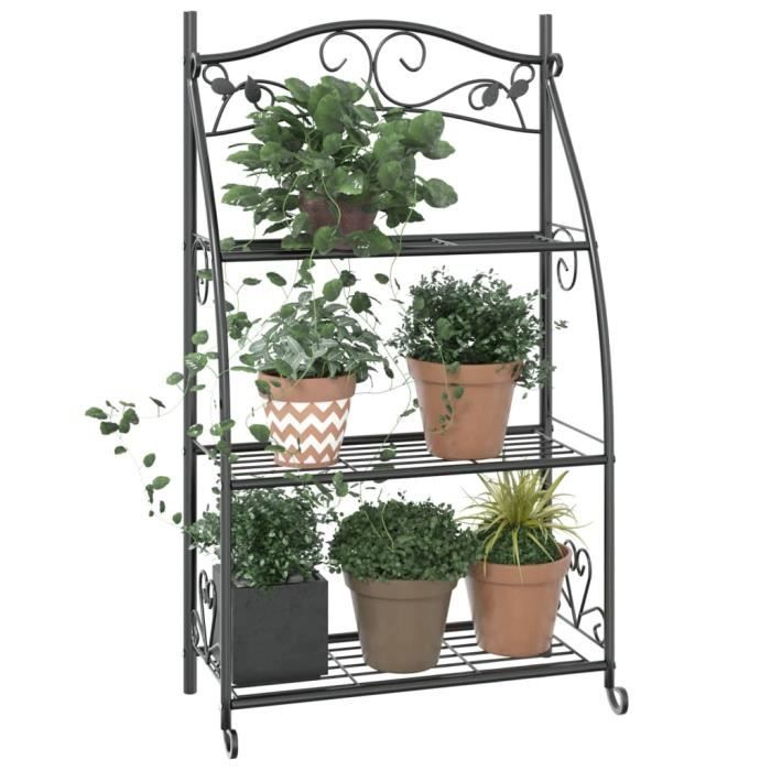 VidaXL Flower Rack Black 56x30x96 Cm Steel 319353