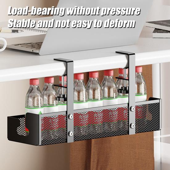 Data Cable Storage Rack Under-Desk Organizer Simple Installation Cable Management Metal Cable Tray Power Strip Cord Holder