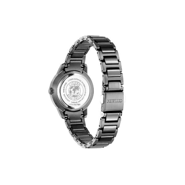 Citizen Eco-Drive Series 50M Water Resistant Solar Quartz Movement Stainless Steel Watch Black Dial Women watches EW2597-86E