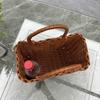 Imitation Rattan Hanging Baskets Square Woven Handbag New Storage Basket  Fruit