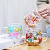 Кружки для горячих напитков с сушеными цветами для горячего кофе и чая 250 мл, кофейная кружка из боросиликатного стекла, стаканчики для кофе, офисная кружка для напитков