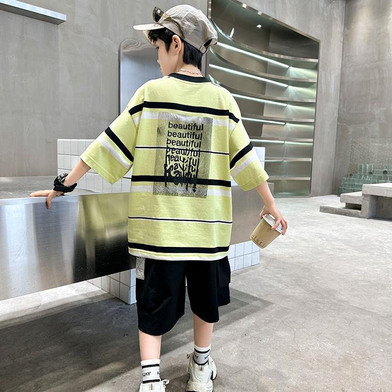 Children's Summer Sports Set 2026 New Fashionable and Handsome Short sleeved Summer Clothes for Middle aged Children, Boys and Students