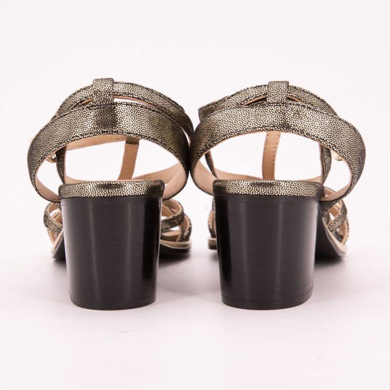 Women's Lirao Iridescent Gold 6cm Heeled Sandals LES TROPEZIENNES PAR M.BELARBI
