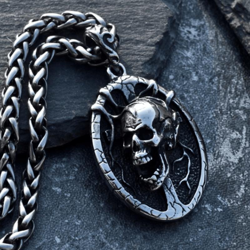 New Gothic Punk Men's Skull Pendant Skull Necklace Vintage Jewelry
