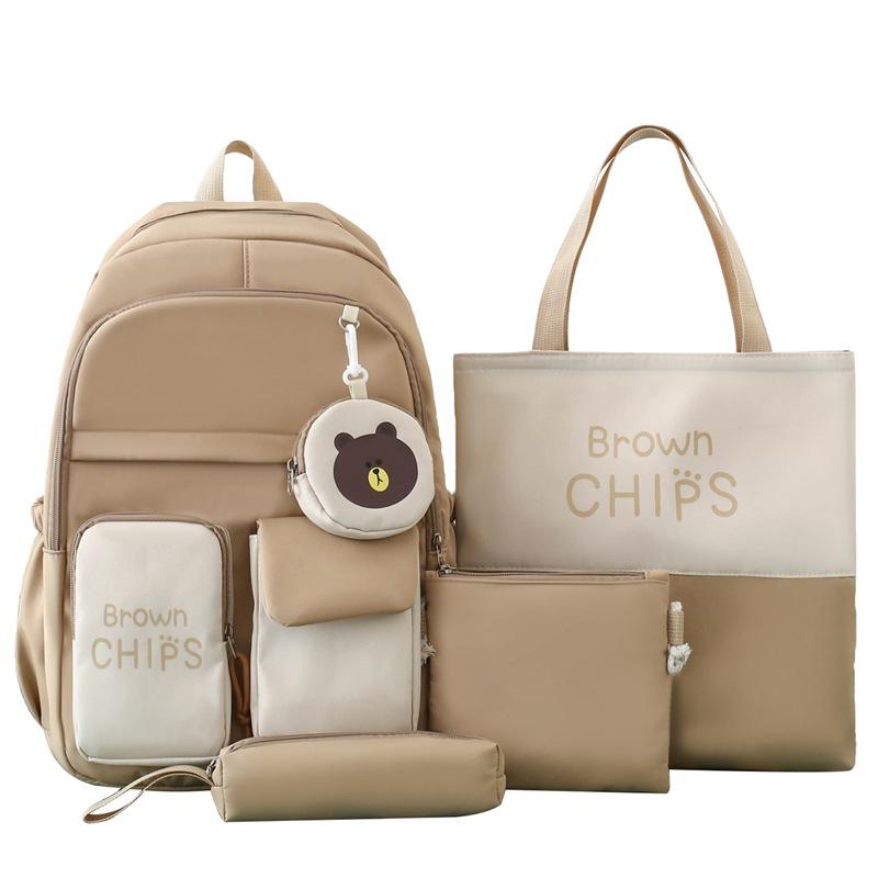 Рюкзак из трех предметов, набор цветных блоков, студенческий школьный рюкзак, женский рюкзак большой вместимости, сумка для письма с сумкой для ручек