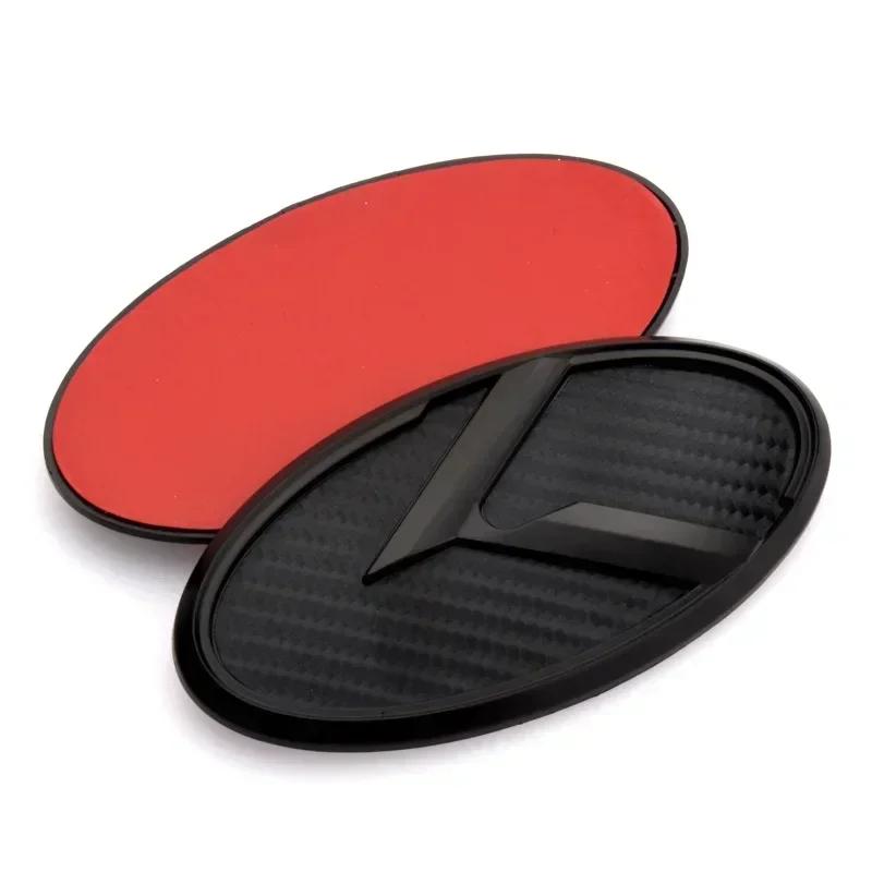 1pcs x 3D ABS K Logo Car Front Hood Rear Trunk Logo Emblem Badge Stickers for Kia Sportage Sorento Optima Forte Rio Stinger K5 QU2