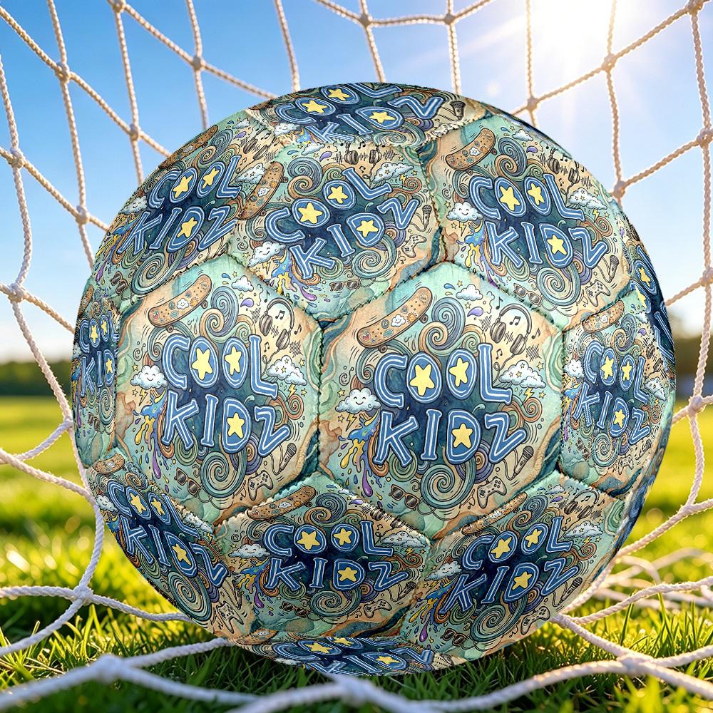 1pc Cool Vibes Soccer Ball Size 5,Suitable for Practice Matches/Training, Ideal for Indoor and Outdoor Sports. c63054