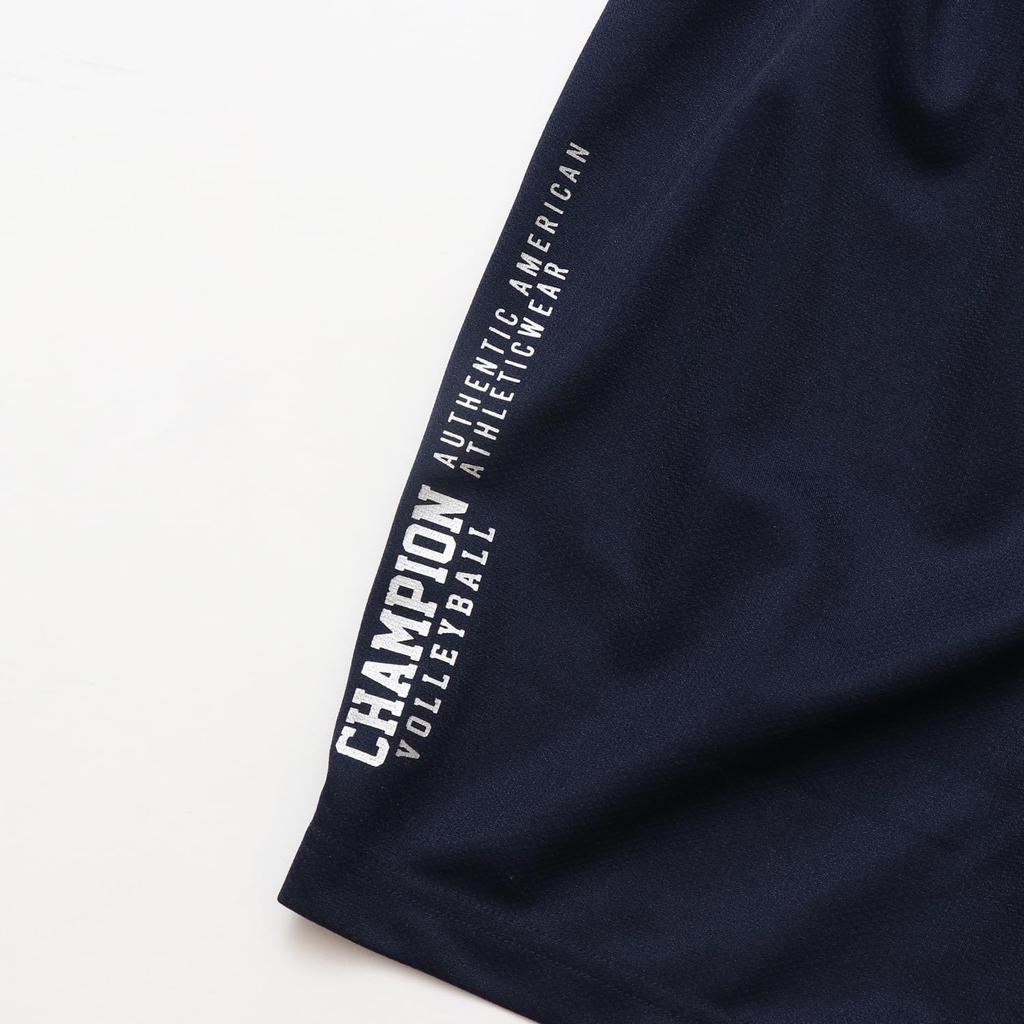 Шорты быстросохнущие шорты с графическим логотипом и принтом волейбола темно-синие [Champion] C3-AV505 мужские