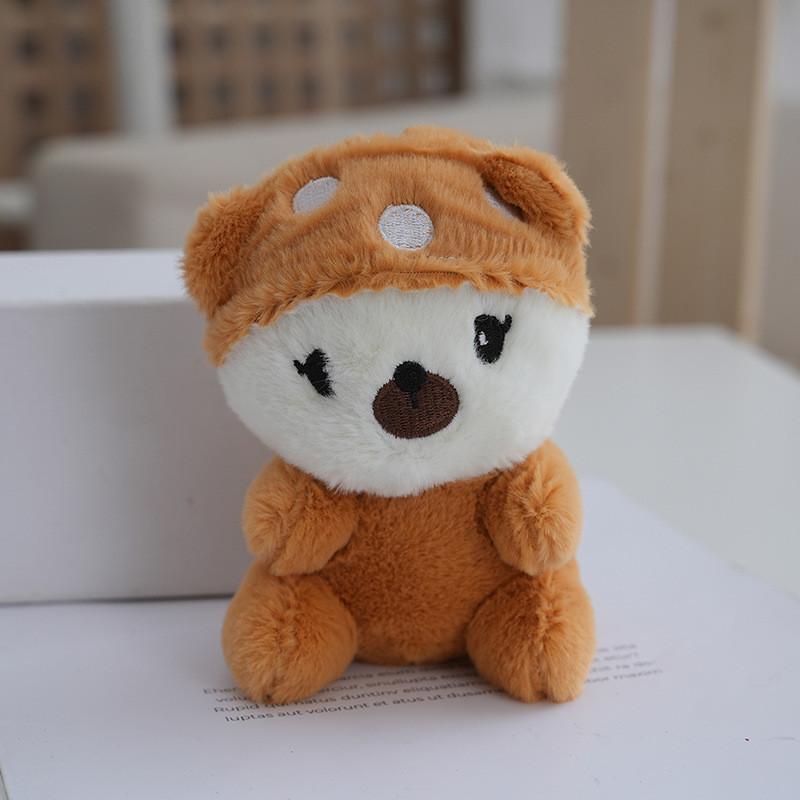 Mushroom Dog Plush Keychain With Soft Bunny Fur For Teens Room Decor