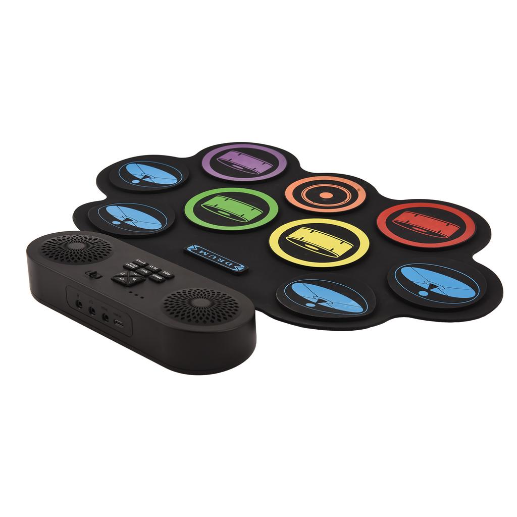 Electronic Drum Set Hand Roll Drum Set 9 Pads Supports DTX Gaming/BT Accompaniment with Dual