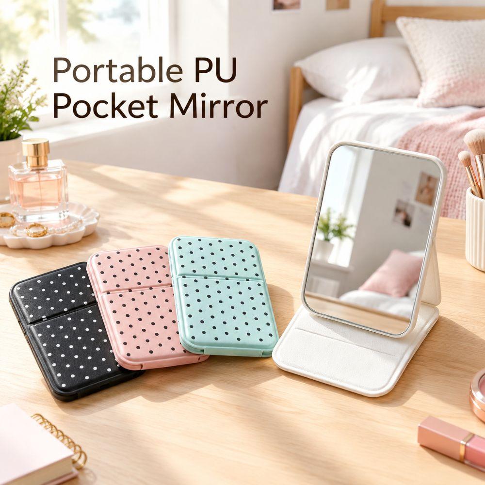 Mini Makeup Mirror Foldable PortbaleVanity Mirror Portable Pocket Mirror Dressing Table