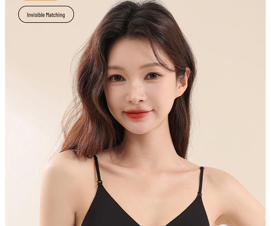 Бесшовный бюстгальтер пуш-ап U-образной формы с тонкими бретелями для лета