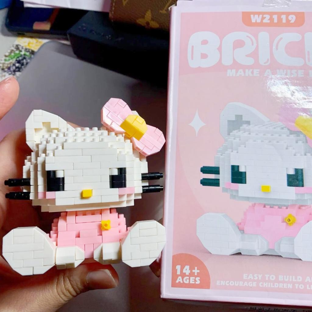Sanrio Hello Kitty Новый Конструктор Аниме Фигурка Куроми Собранные Игрушки Декоративное Украшение Модель Детская Головоломка Куклы Подарки