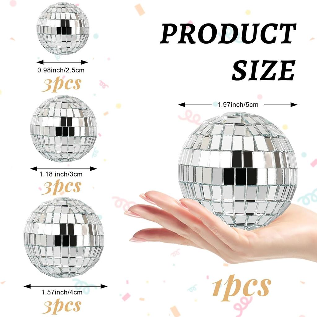 10 шт. Топпер для торта в виде диско-шара, принадлежности для танцевальной вечеринки 1970-х годов, маленькие шпажки и украшения для торта для вечеринки в стиле 70-х