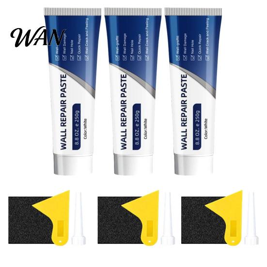 Drywall Repair Kit 1/2/3 Sets with Scraper, Sandpaper, Nozzle, Quick Drying Wall Mending Agent Scraper for Holes & Cracks, Efficient Paste DIY