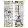 Retro Poster Coffee Eiffel Tower Sheer Curtains For Living Room Bedroom Tulle Curtains Kitchen Window Treatments Panel Drapes