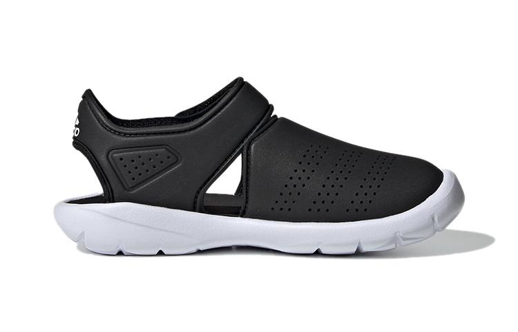 adidas Fortaswim Сандалии детские полосатые Черно-белые Для детей 3-7 лет FW6048