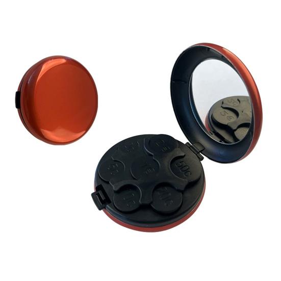 Coin Organizer with 7 Slots Large Capacity Built-in Mirror Compact Design Portable Travel Yen Coin Organizer Dispenser