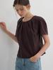 MOMET Bloom Pintuck Blouse Brown
