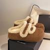 Белые замшевые ретро Birkenstocks для тепла осенью и зимой, беременные женщины в меховых шапках и хлопково-шерстяных тапочках