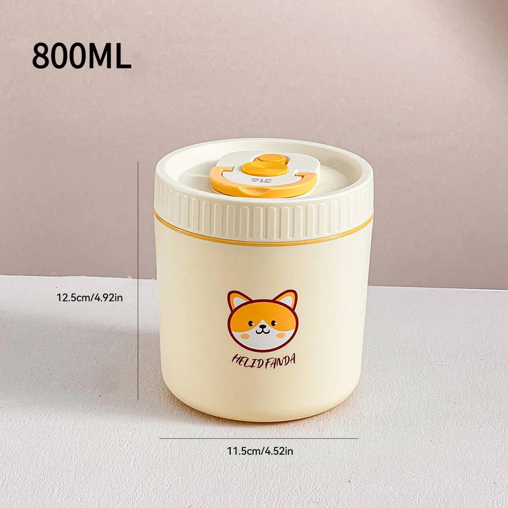 WORTHBUY Cute Thermal Bento Box Portable 304 Stainless Steel Lunch Box Heatable Sealed Leak-proof Food Container For Kids