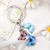 Pendant Accessories Chain Keychain Colorful Butterfly Keychain Crystal Key Key Ring Oil Necklace