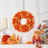 40CM Artificial Cloth Pumpkin Wreath Indoor Outdoor Front Door Wall Hanging Fake Pumpkin Garland Autumn Halloween Thanksgiving Day Harvest Festival