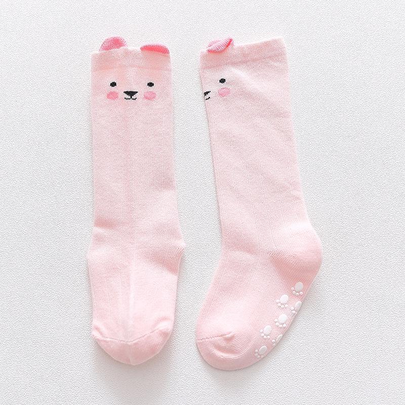 Children's Non-Slip Knee-High Cotton Socks Set
