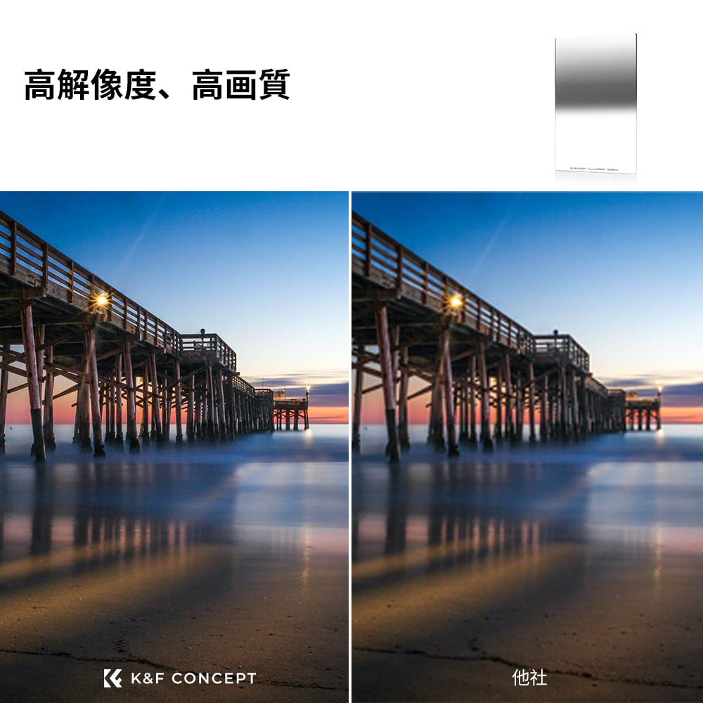 КОНЦЕПЦИЯ K&F Filter, Квадратный Reverse Square Half ND, Тип, GND0.9, Фильтр, Стекло, 28-слойное покрытие, Водонепроницаемый, Маслоотталкивающий,