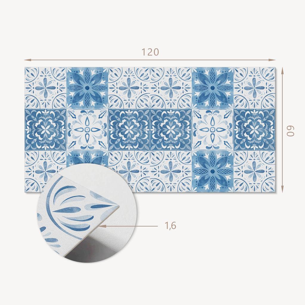 Self-Adhesive Vinyl Panel With Print 120x60 cm Floral Pattern in Tiles