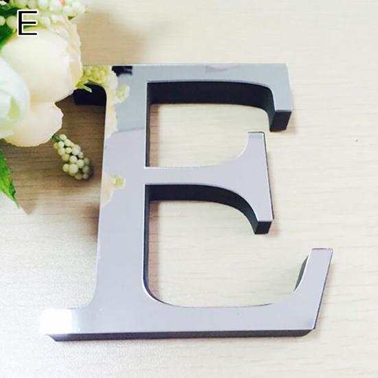 Popular Wedding English Love Letters Home Decor 3D Mirror Wall Stickers Alphabet