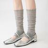 Summer Thin Foot Stepping White Stacking Socks Socks Women'S Ballet Style Solid Color Fungus Lace Half Palm Calf Leg Cover