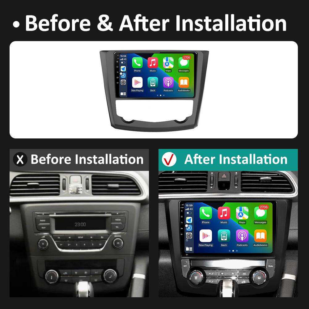 GPS-навигация Android14 для Renault Kadjar 2015 2016 2017 2018 2019 Беспроводная Carplay Автомагнитола QLED IPS Экран WIFI Аксессуары