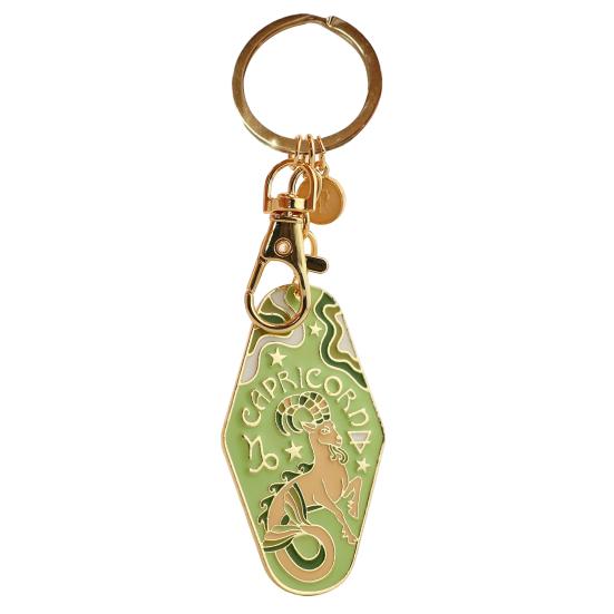 Брелок-подвеска «Зодиак» с узором двенадцати созвездий, ретро-брелок для ключей мотеля «Зодиак», эмалевое кольцо для ключей в богемном стиле