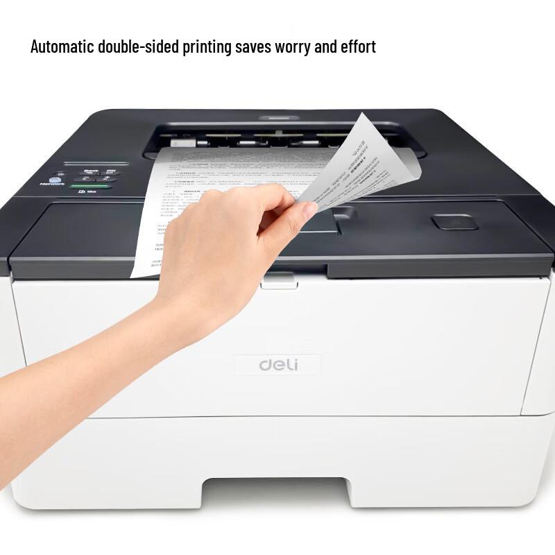 Лазерный принтер Deli P3400DN формата A4, черно-белый, с автоматической двусторонней печатью, с проводной сетью, штекер CN (адаптер в комплекте)
