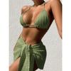 Купальник женский костюм-тройка Европейский и американский сексуальный купальник бикини с открытой спиной на шнуровке
