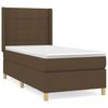 Box Spring Bed with Mattress Dark Brown 100 x 200 cm Fabric