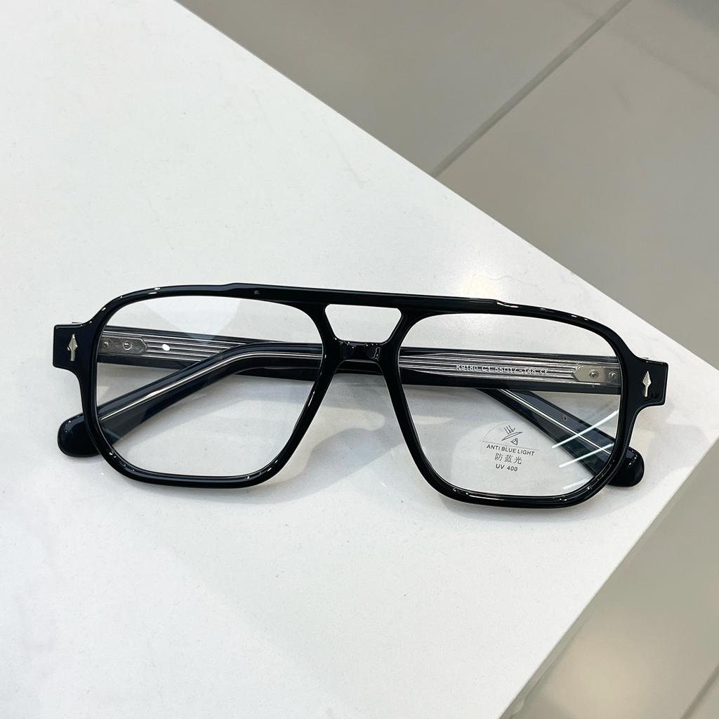 European and American wind double beam pilot box thick frame anti-blue light glasses frame men's and women's fashion large frame frame myopia can be m