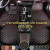 Автомобильные коврики для Volkswagen VW Touareg 2011-2018 Микрофибра Кожа Полное покрытие Авто коврики на пол Роскошные напольные вкладыши