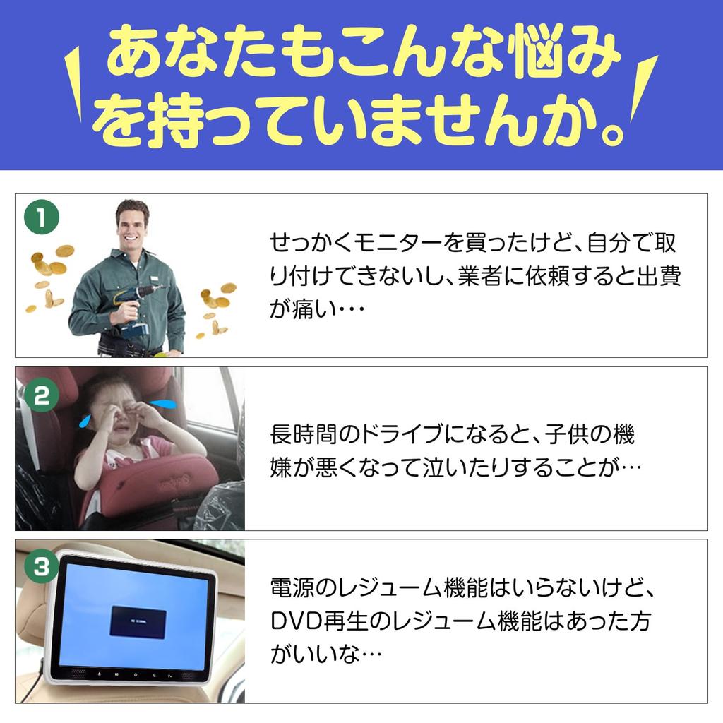 Eonon Headrest Rear Seat Car DVD DVD Inch DVD Can Play Resume HDMI Can Watch HD Card Compatible Monitor, Monitor, Monitor, Slot-in Type, Built-in