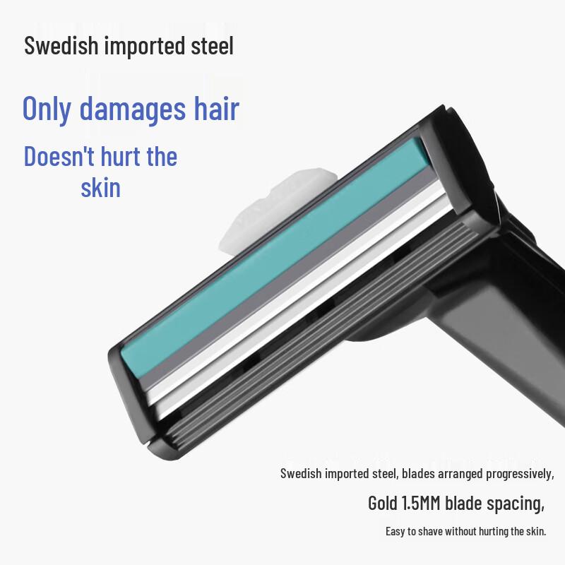 Набор бритвы для начинающих с 12 сменными кассетами и пеной для бритья