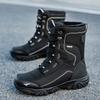 Мода 2025Новые Зимние Мужские Ботинки Плюшевые Теплые Ботинки до Середины Икры Уличные Нескользящие Снежные Ботинки Модные Высокие Хлопковые Ботинки для Мужчин Botas
