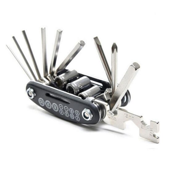 16 In 1 Multifunction Folding MTB Road Bike Repair Tool Wrench Screwdriver Kit
