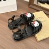 2025 Summer New Hello Kitty Transparent Jelly with Sandals Thick Sole Heightening Versatile Bag Head Empty Sandals