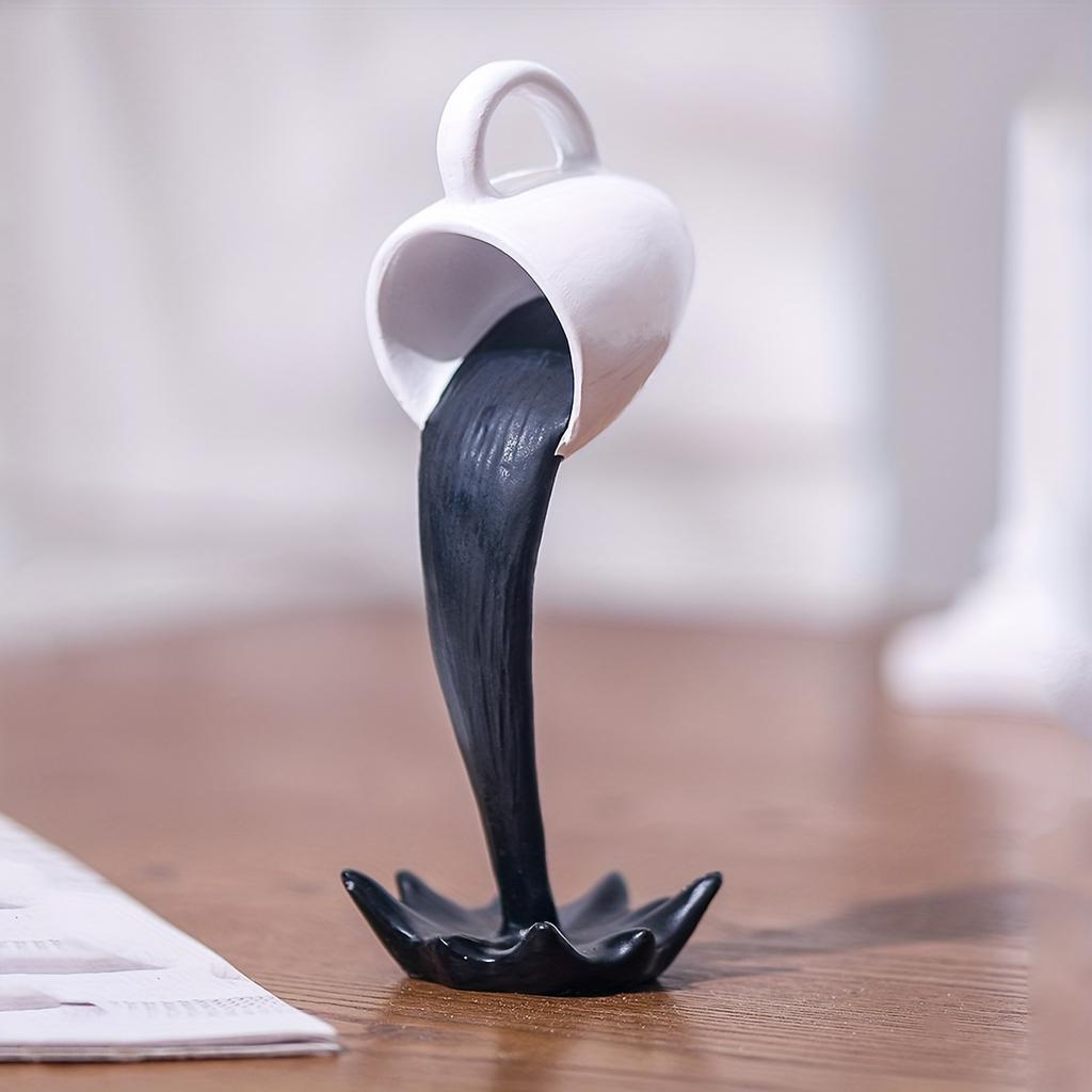 1Pc Levitation Resin Mug Flowing Coffee Cup Home Resin Ornaments Mug Coffee Tipping Decorations