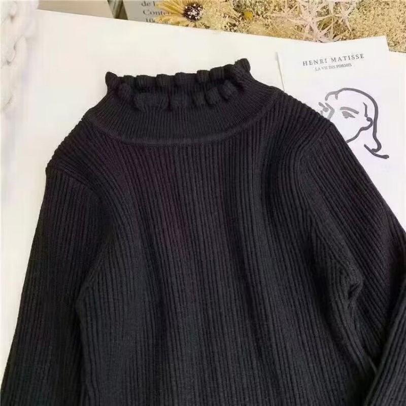 Осенне-зимний детский свитер с воротником для девочек, пуловер, вязаные свитера, детская одежда